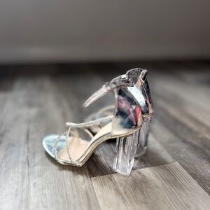 Elegant Silver Strappy Heels